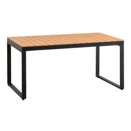 Τραπέζι Κήπου Poseidon 0237380 150x82x75cm Black - Walnut
