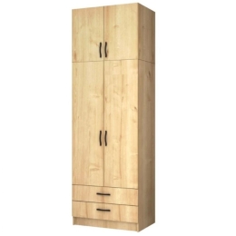 Ντουλάπα Δίφυλλη Με Πατάρι Ricardo 0256525 80x51,8x240cm Sonoma Δίφυλλη