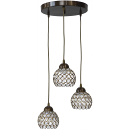 Φωτιστικό Οροφής Chris/3L Pendel Bronze 01-0263 Heronia Κρύσταλλο,Μέταλλο