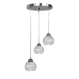 Φωτιστικό Οροφής Chris Pendel 01-0297 Ανισόπεδο 3/Ε27 Φ36x85cm Nickel Heronia