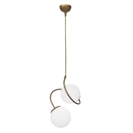 Φωτιστικό Οροφής Tail Μπάλες 01-0374 2/E27 Φ26,5x90cm Gold Matte Heronia Μέταλλο