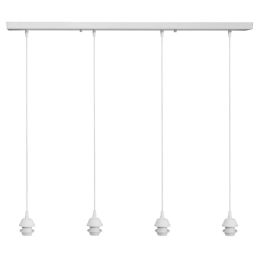Φωτιστικό Οροφής - Ράγα 06-0213 4/E27 100x6x80cm White Heronia Μέταλλο