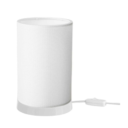 Φωτιστικό Επιτραπέζιο 14-0319 Tl-07/H-01 1/E27 Φ14x23,5cm Κυλινδρικό Αμπαζούρ White-Cream Heronia Μέταλλο,Ύφασμα