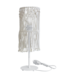 Φωτιστικό Επιτραπέζιο - Πορτατίφ Mac-01PR 31-1118 White Heronia Σχοινί, Πλαστικό