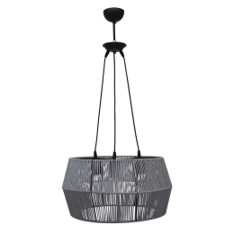 Φωτιστικό Οροφής 31-1370 Tx-03/40 3/E27 Νήμα Φ40 Φ43x85cm Grey Heronia Σχοινί,Μέταλλο