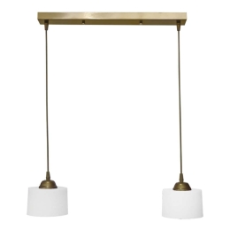 Φωτιστικό Οροφής - Ράγα Drum 35-0084 2/E14 55x14x85cm White-Gold Heronia Μέταλλο