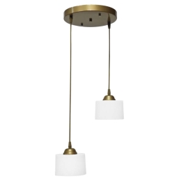 Φωτιστικό Οροφής Drum 35-0086 2/E14 Φ35x85cm White-Gold Heronia Μέταλλο