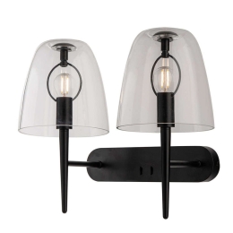 Φωτιστικό Τοίχου - Απλίκα Ares I-ARES-AP2-TR 2xE14 42x33,7cm Clear Luce Ambiente Design Γυαλί