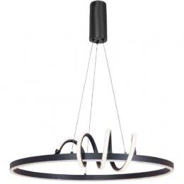 Φωτιστικό Οροφής 6076-BL Φ60cm Led 44W Black Inlight