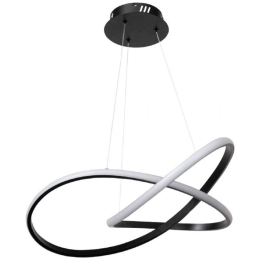 Φωτιστικό Οροφής 6081-BL Φ60cm Led 48W Black Inlight