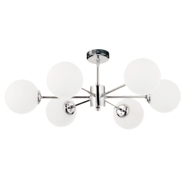 Φωτιστικό Οροφής 5014-6 55x25cm 6xG9 White-Chrome Inlight