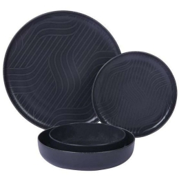 Σερβίτσιο Πιάτα Φαγητού Capri (Σετ 24Τμχ) KX00443S24 Black Kutahya Porselen 24 τμχ Πορσελάνη