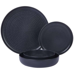 Σερβίτσιο Πιάτα Φαγητού Capri (Σετ 24Τμχ) KX00445S24 Black Kutahya Porselen 24 τμχ Πορσελάνη