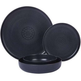 Σερβίτσιο Πιάτα Φαγητού Capri (Σετ 24Τμχ) KX00447S24 Black Kutahya Porselen 24 τμχ Πορσελάνη