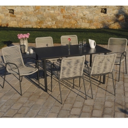 Σετ Τραπεζαρία 7τεμ.154515 Brown  90Χ150Χ73 cm 6 Θέσεων