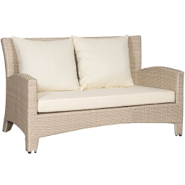 Καναπές Διθέσιος Με Μαξιλάρια 176290 127x84x84cm Beige-Ecru Διθέσιος