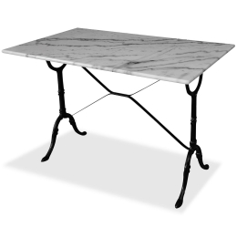 Τραπέζι Μεταλλικό Με Μάρμαρο 203435 100x60x72cm Black-White