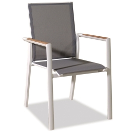 Πολυθρόνα Αλουμινίου Alabama 223922 56.5x62x89cm White-Grey