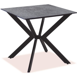 Τραπέζι Τετράγωνο Αλουμινίου Hpl 22493 80x80x75cm Black-Grey