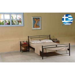 Κρεβάτι Μεταλλικό Μαργαρίτα Μονό 98x198 3675 Black (Στρώμα 190x90cm) Single Μέταλλο