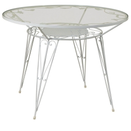 Τραπέζι Στρογγυλό Μασίφ 3760 100x75cm Beige-White