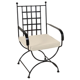 Πολυθρόνα Μεταλλική Καρέ 3783 58x62x98cm Beige-Black