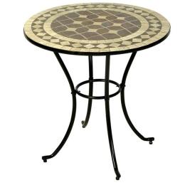 Τραπέζι Μεταλλικό Στρογγυλό Mosaic BS001-2012 60x75cm Black