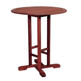 Τραπέζι Μπαρ Ξύλινο Στρογγυλό 90cm T5113-CR Red Shorea
