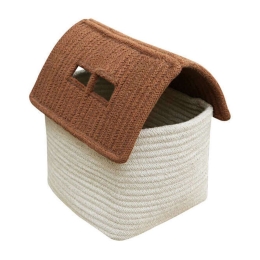 Καλάθι Αποθήκευσης House Toffee LOR-BSK-HOUSE-TOF 22x22x34cm Natural Brown Lorena Canals Βαμβάκι