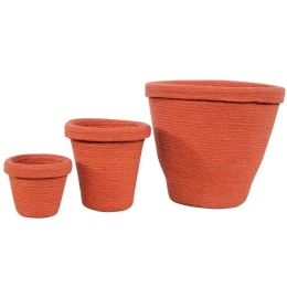 Κασπώ Σετ 3Τμχ Γλάστρες LOR-BSK-POTS Terracota Lorena Canals 100% Βαμβάκι