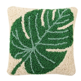 Μαξιλάρι Διακοσμητικό (Με Γέμιση) Monstera LOR-SC-MONSTERA Λευκό-Πράσινο Lorena Canals 38Χ38 100% Βαμβάκι