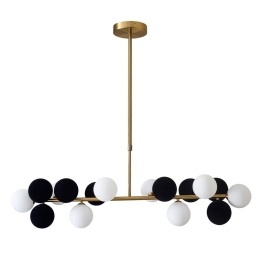 Φωτιστικό Οροφής Κρεμαστό 01462 8xG9 150x120cm Gold-Black-White Luma