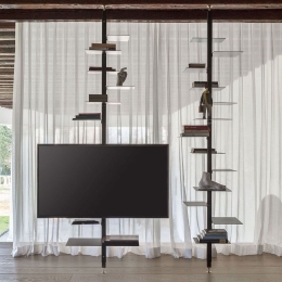 Έπιπλο Τηλεόρασης Με Ράφια Adelaide TV 41x5/12x236 MAD05M MADACAM Black Mogg Μέταλλο
