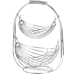 Φρουτιέρα Διώροφη MTT112 35x19x44cm Silver Espiel Μέταλλο