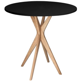 Τραπέζι Jubi JUBITSROBLACK Φ70x73cm Natural-Black Mdf,Ξύλο