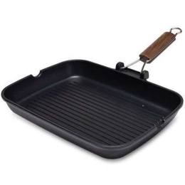 Τηγάνι - Γκριλιέρα Αντικολλητική Easy Grill OZ47000435 35x25cm Brown-Black Olympia Zanetti 35cm Αλουμίνιο