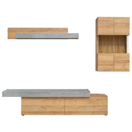 Σύνθεση Τηλεόρασης Concord 161361619 250x40x170cm Concrete-Natural