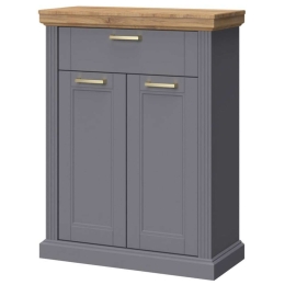 Παπουτσοθήκη Tahoma 162055299 86x38x102cm Oak-Anthracite Μοριοσανίδα, Μέταλλο