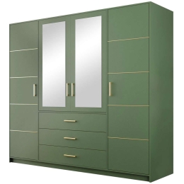 Ντουλάπα Τετράφυλλη Bali 4D 162082829 196x58x200cm Green-Gold Τετράφυλλη