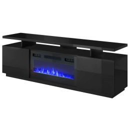 Έπιπλο Τηλεόρασης Με Φλόγα Led Eva Plus 162394899 180x40x56cm Black