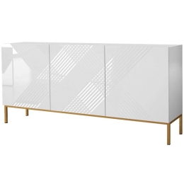 Μπουφές Exito 162459179 160x37x76cm White-Gold Μοριοσανίδα, Μέταλλο