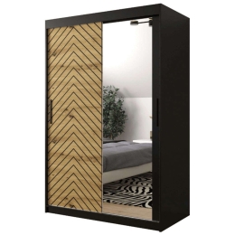 Ντουλάπα Δίφυλλη Συρόμενη Jodelka 162561339 120x62x200cm Black-Oak Δίφυλλη