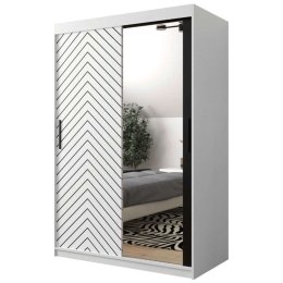 Ντουλάπα Δίφυλλη Συρόμενη Jodelka 162561479 120x62x200cm White-Black Δίφυλλη