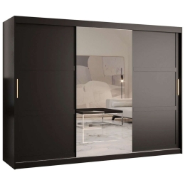 Ντουλάπα Δίφυλλη Συρόμενη Ramiro 2 162575159 250x62x200cm Black-Gold Δίφυλλη
