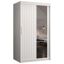 Ντουλάπα Δίφυλλη Συρόμενη Riflo Wave 162577719 100x62x200cm White-Gold Δίφυλλη