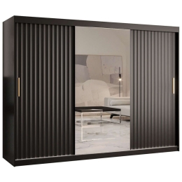 Ντουλάπα Δίφυλλη Συρόμενη Riflo Wave 162577799 250x62x200cm Black-Gold Δίφυλλη