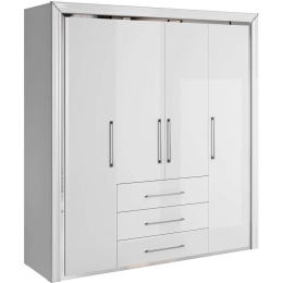 Ντουλάπα Τετράφυλλη Arano 162604089 199x61x214cm White-Silver Τετράφυλλη