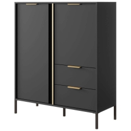 Μπουφές Larry 162604309 103,3x39,5x123,4cm Anthracite-Gold Μοριοσανίδα