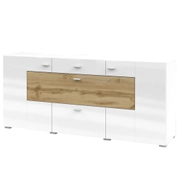 Μπουφές Bryant 162608719 165x39x71cm White-Oak Μοριοσανίδα