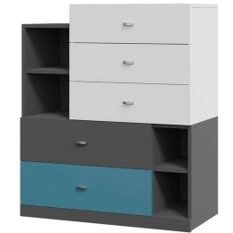 Συρταριέρα Tablo 162669329 90x40x100cm Multi-Blue